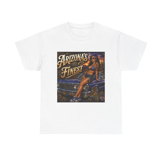 Arizona's Finest Pinup Car Tee | Lowrider, Retro Desert Vibe