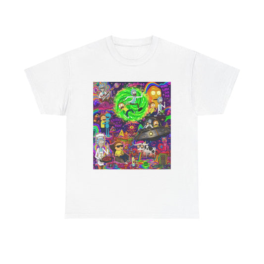Rick and Morty Portal Collage T-Shirt | Sci-Fi Cartoon Pop Art Tee