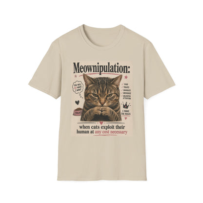 Meownipulation cat design T-Shirt | Funny Tabby Cat Illustration