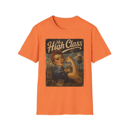 High Class Rosie the Riveter T-Shirt | Retro Feminist Vintage Artwork