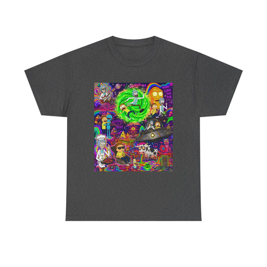 Rick and Morty Portal Collage T-Shirt | Sci-Fi Cartoon Pop Art Tee