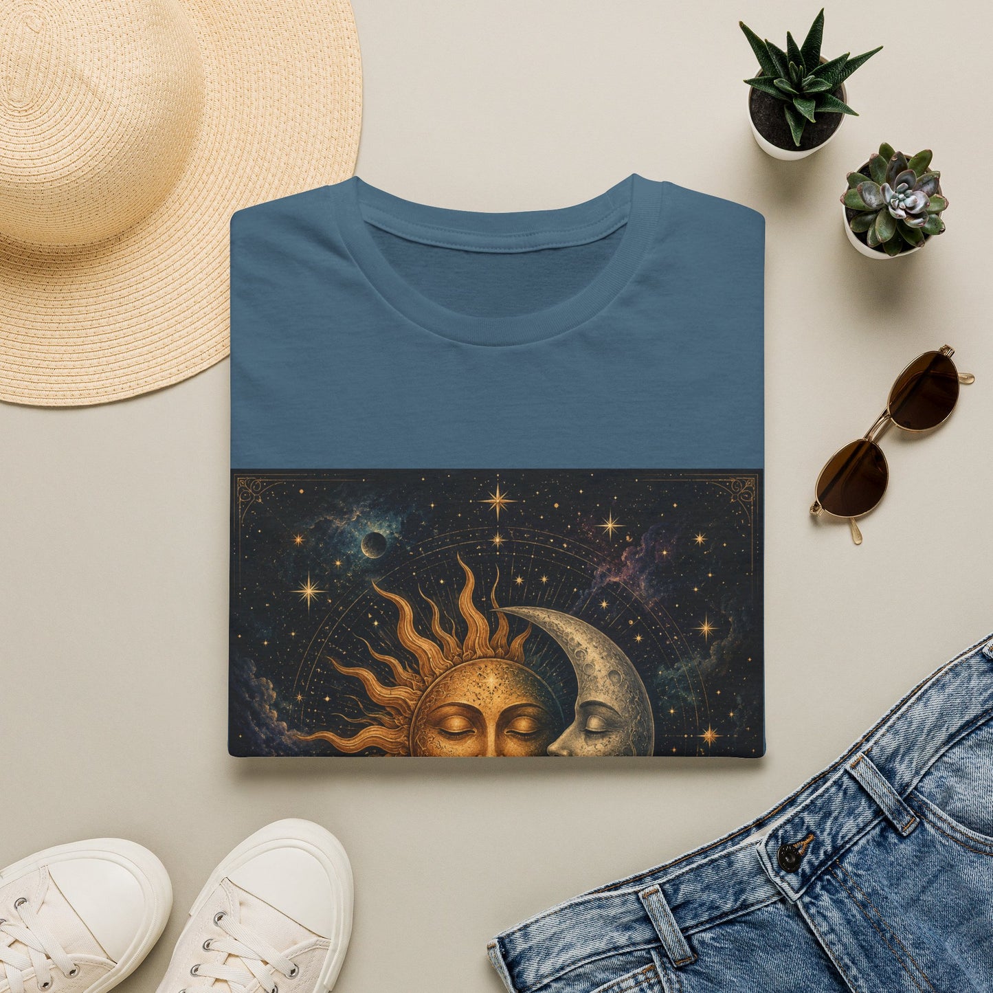 Sun and MoonT-Shirt | Celestial Astrology Starry Design