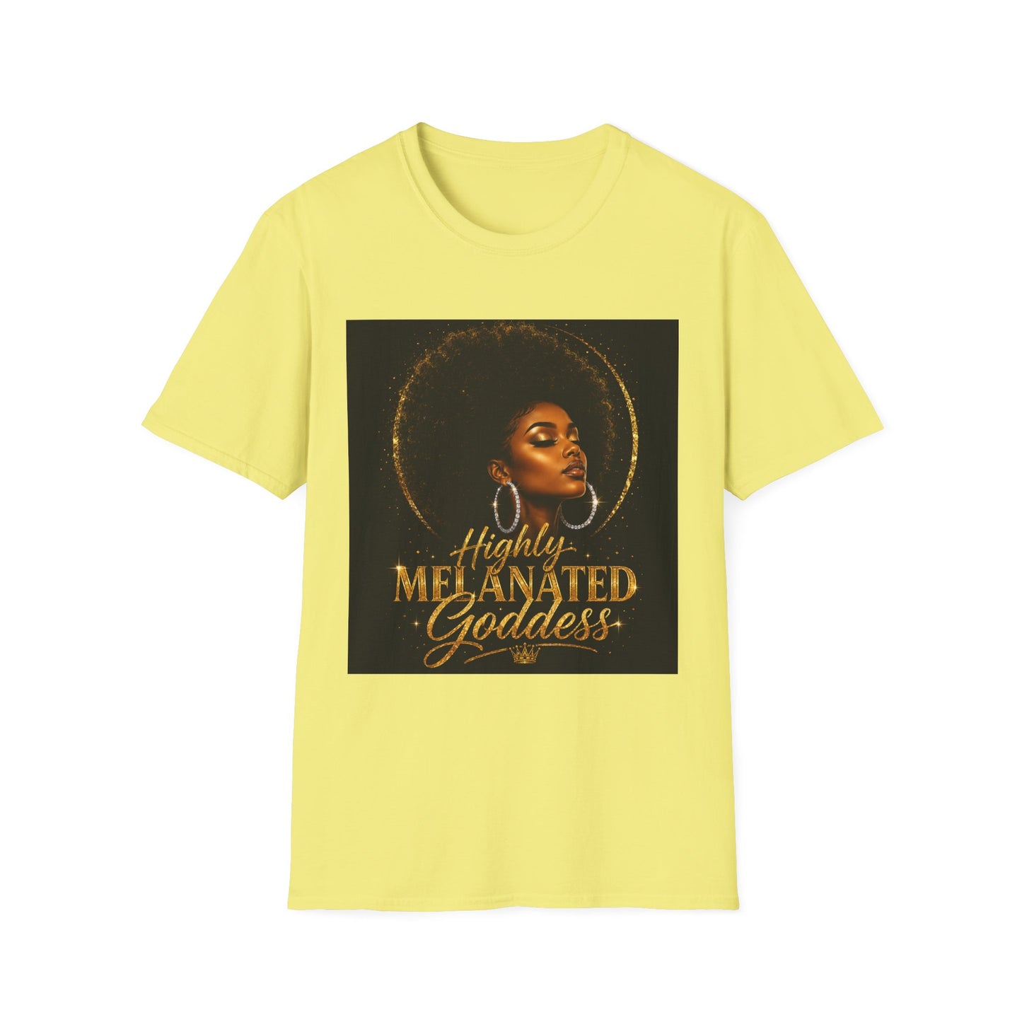 Melanated Goddess T-Shirt | Afrocentric Black Woman Art