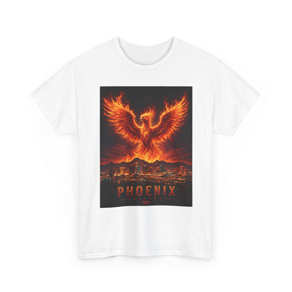 Phoenix Skyline T-Shirt | Firebird Illustration, Urban Skyline