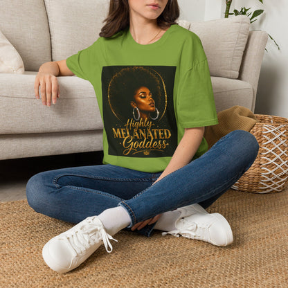 Melanated Goddess T-Shirt | Afrocentric Black Woman Art