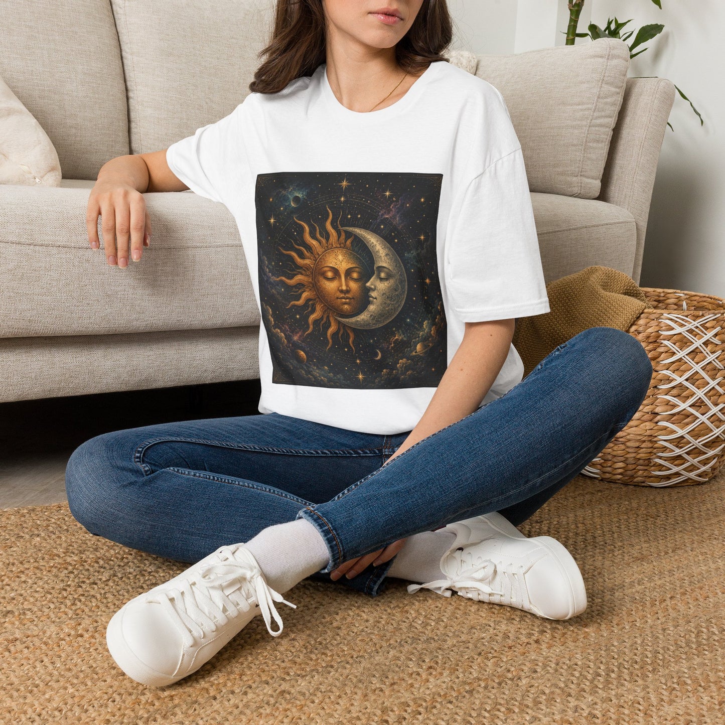 Sun and MoonT-Shirt | Celestial Astrology Starry Design