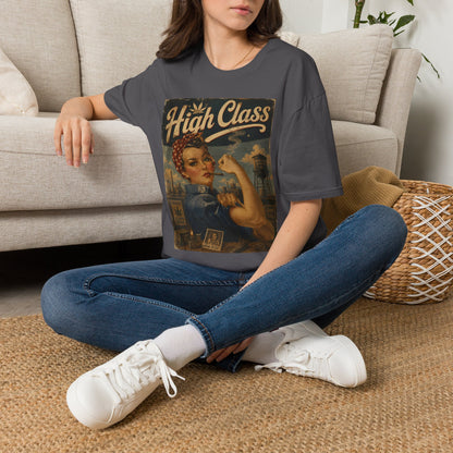 High Class Rosie the Riveter T-Shirt | Retro Feminist Vintage Artwork