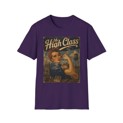 High Class Rosie the Riveter T-Shirt | Retro Feminist Vintage Artwork