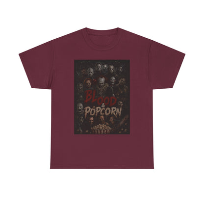 Blood & Popcorn Horror T-Shirt | Movie Night Thriller Tee