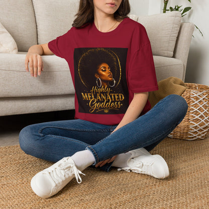 Melanated Goddess T-Shirt | Afrocentric Black Woman Art