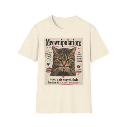 Meownipulation cat design T-Shirt | Funny Tabby Cat Illustration