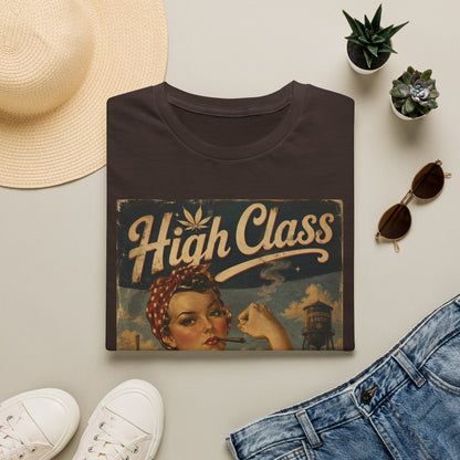 High Class Rosie the Riveter T-Shirt | Retro Feminist Vintage Artwork