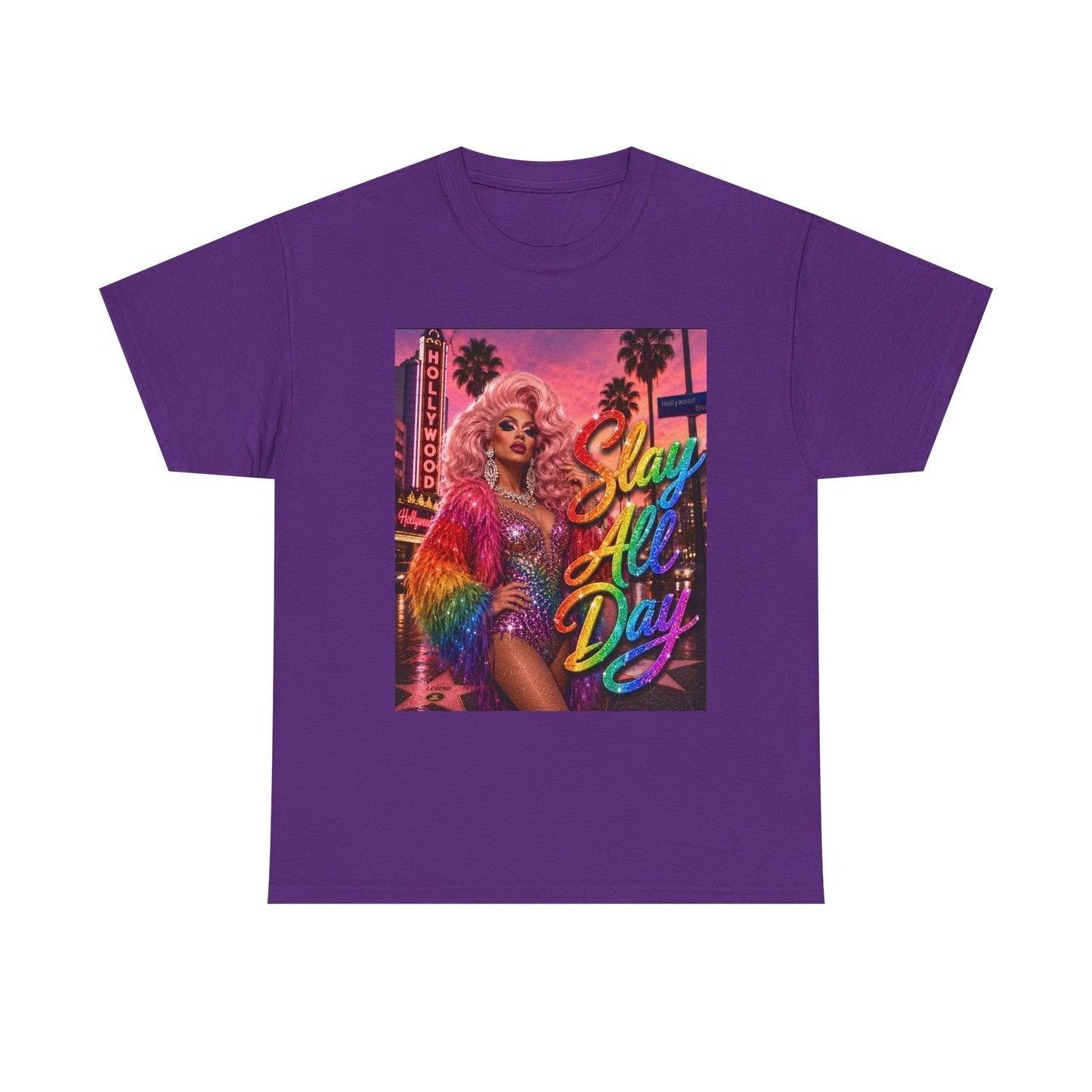 Slay All Day T-Shirt | Rainbow Glam Tee