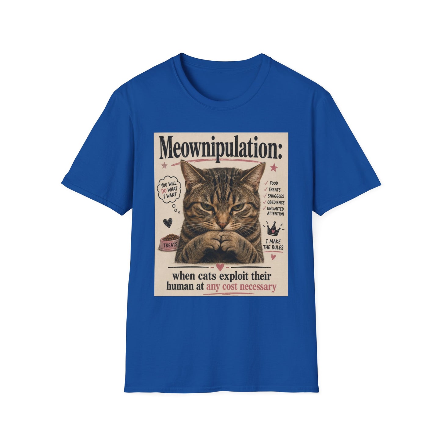 Meownipulation cat design T-Shirt | Funny Tabby Cat Illustration