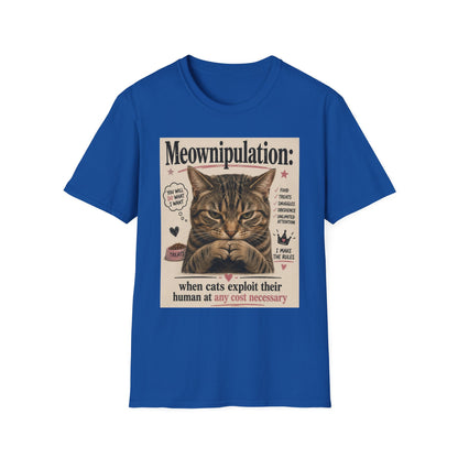 Meownipulation cat design T-Shirt | Funny Tabby Cat Illustration