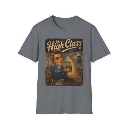 High Class Rosie the Riveter T-Shirt | Retro Feminist Vintage Artwork