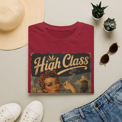 High Class Rosie the Riveter T-Shirt | Retro Feminist Vintage Artwork