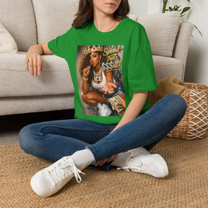 Spend That $Hit! T-Shirt | Queen Crown Graphic, Money Bling Design