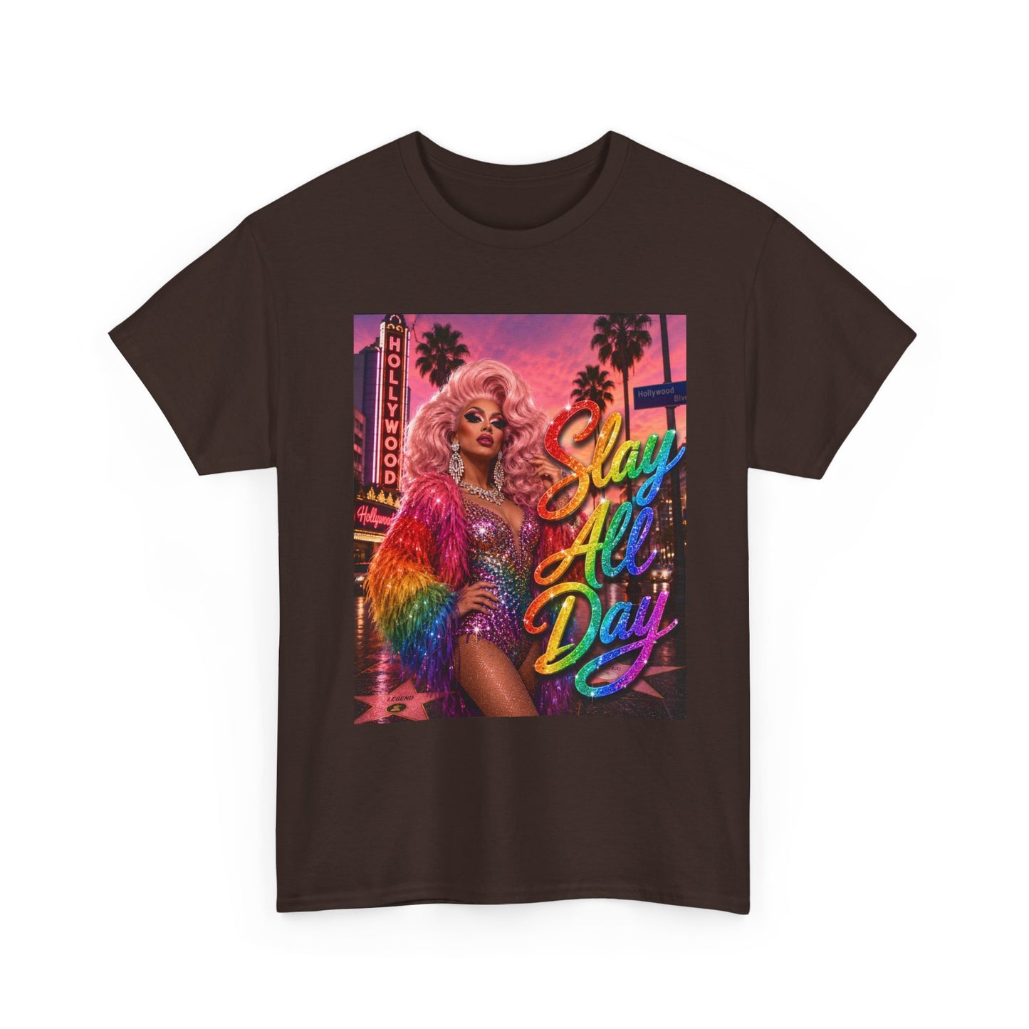 Slay All Day T-Shirt | Rainbow Glam Tee