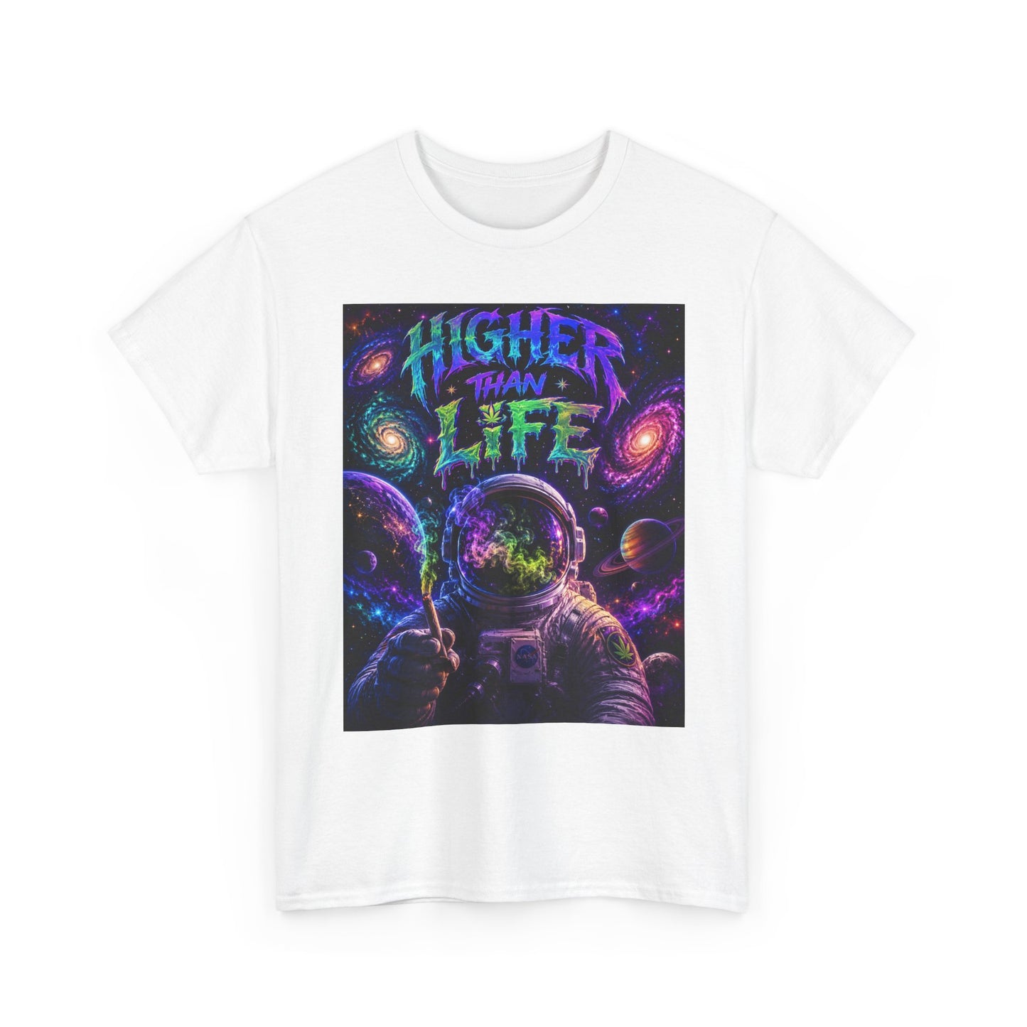 Higher Than Life Astronaut T-Shirt | Space Psychedelic Graphic Tee