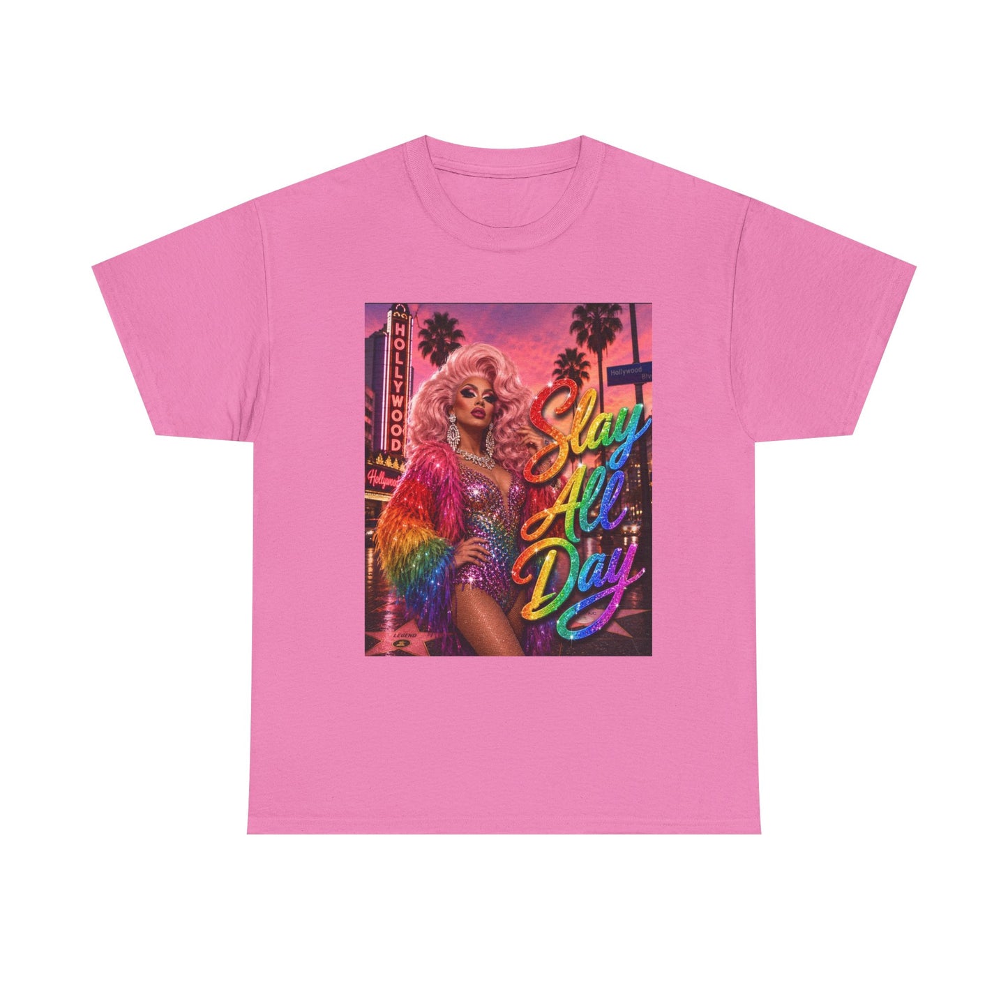 Slay All Day T-Shirt | Rainbow Glam Tee