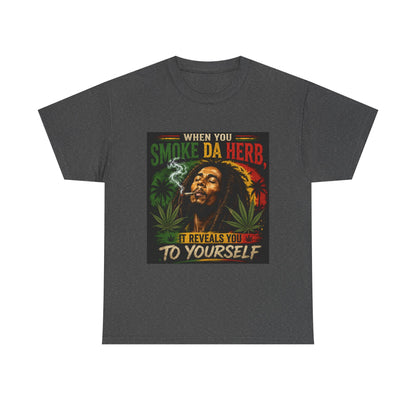 Smoke Da Herb T-Shirt | Rasta Weed Leaf Smoking Graphic Tee
