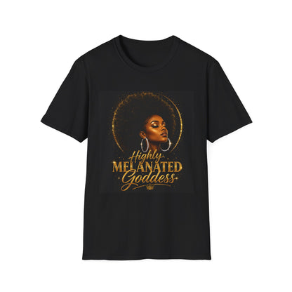 Melanated Goddess T-Shirt | Afrocentric Black Woman Art