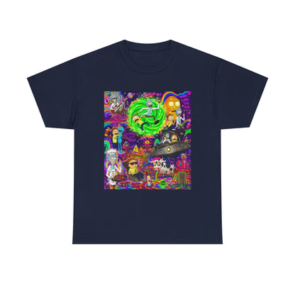 Rick and Morty Portal Collage T-Shirt | Sci-Fi Cartoon Pop Art Tee