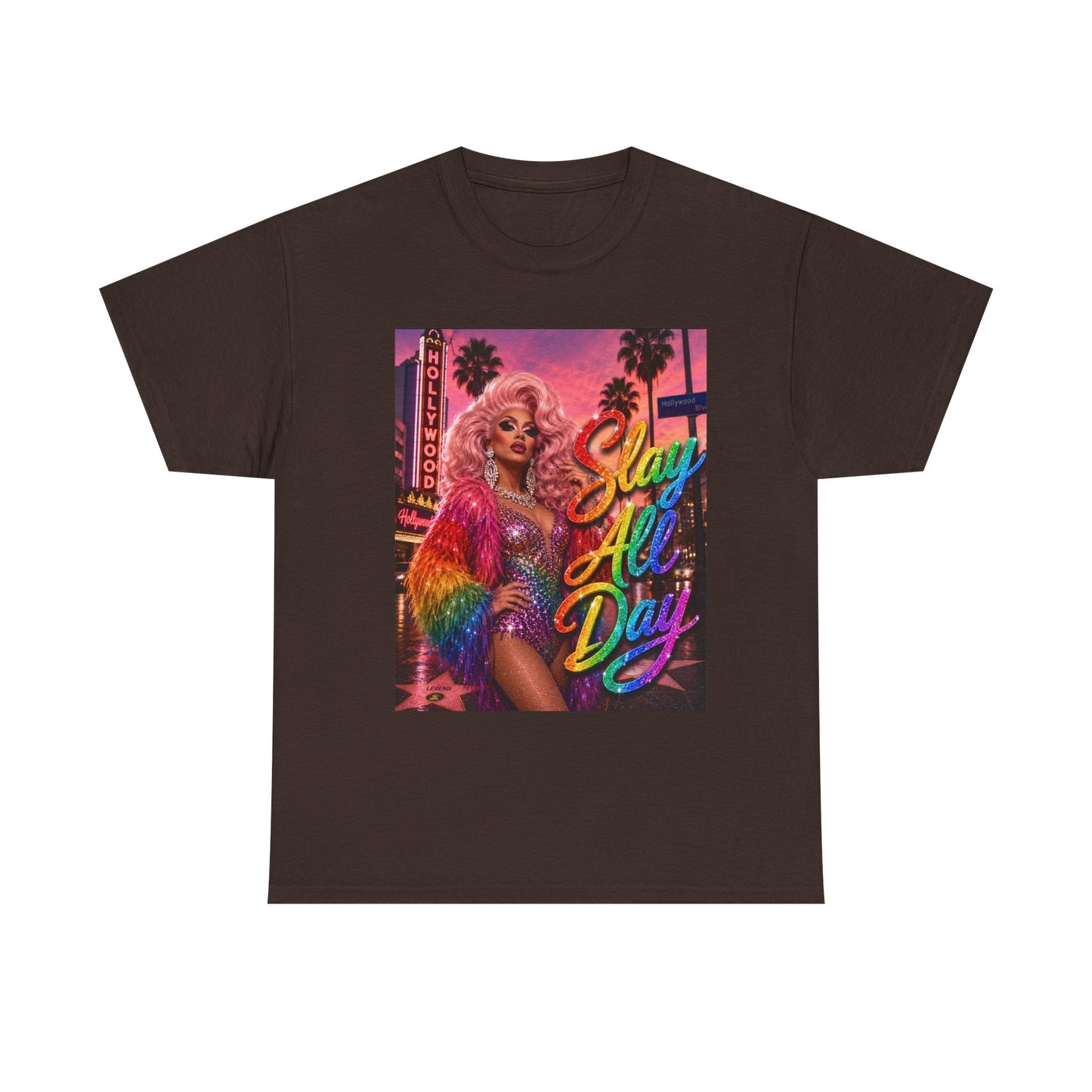 Slay All Day T-Shirt | Rainbow Glam Tee