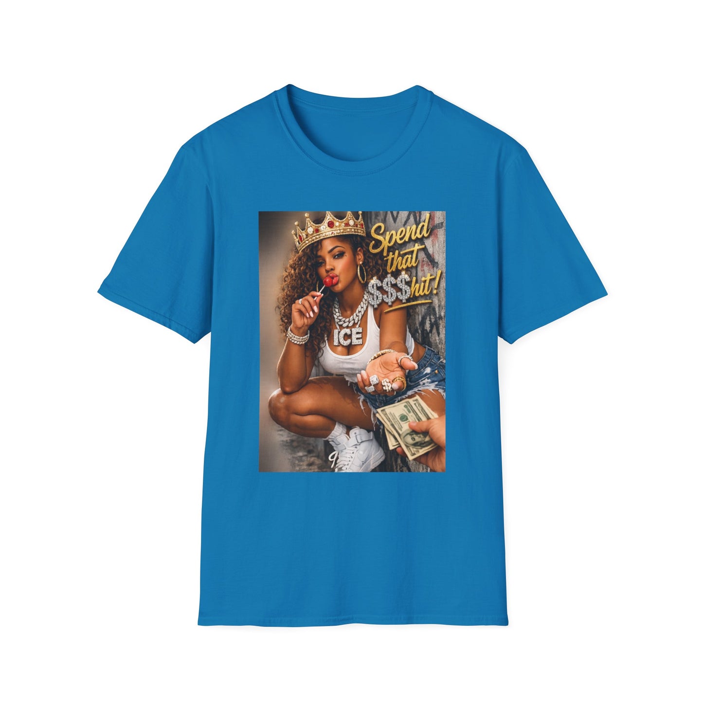 Spend That $Hit! T-Shirt | Queen Crown Graphic, Money Bling Design