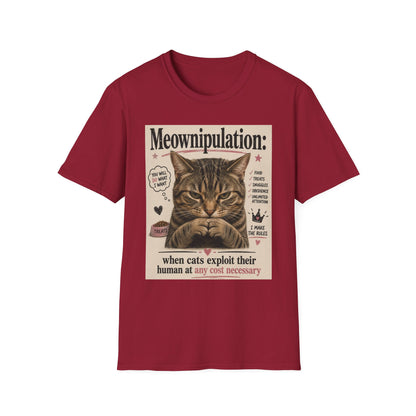 Meownipulation cat design T-Shirt | Funny Tabby Cat Illustration