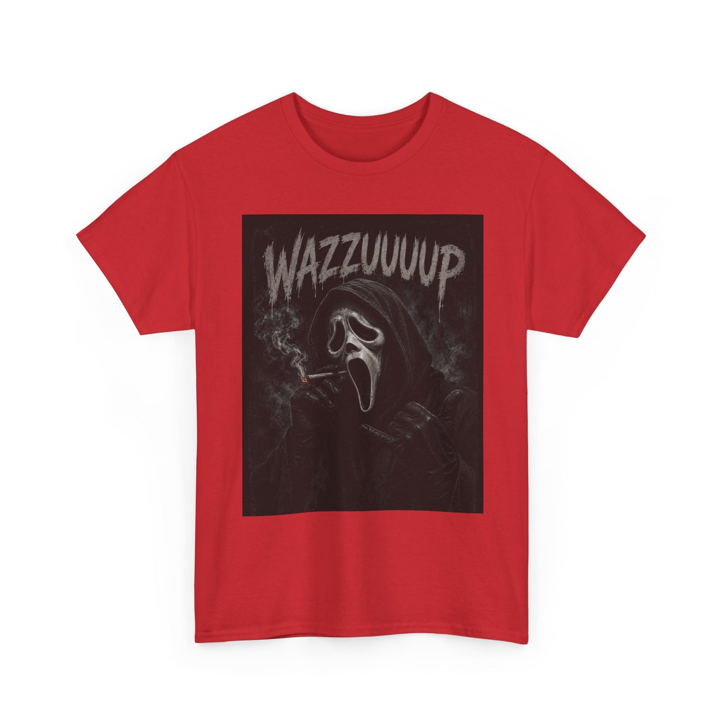 Wazzzuuup Ghost Face Tee | Horror Movie Mask T-Shirt