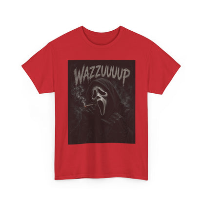 Wazzzuuup Ghost Face Tee | Horror Movie Mask T-Shirt