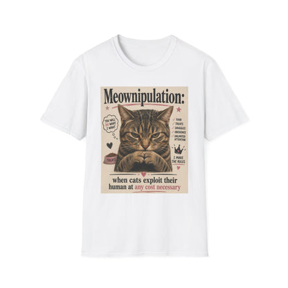 Meownipulation cat design T-Shirt | Funny Tabby Cat Illustration