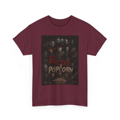 Blood & Popcorn Horror T-Shirt | Movie Night Thriller Tee