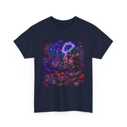 We're all high here Tee | Psychedelic Alice in Wonderland Art