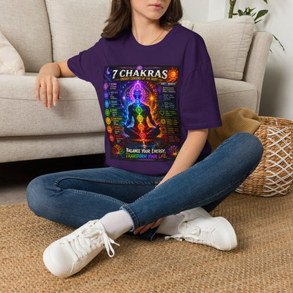 7 Chakras Energy Centers T-Shirt | Chakra Alignment Illustration