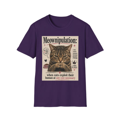 Meownipulation cat design T-Shirt | Funny Tabby Cat Illustration