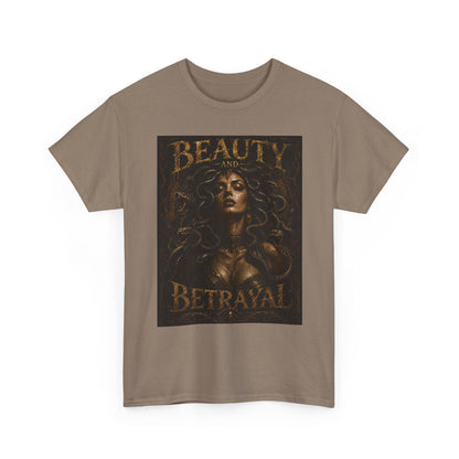 Beauty and Betrayal T-Shirt | Medusa-Inspired Portrait, Dark Mythical Art
