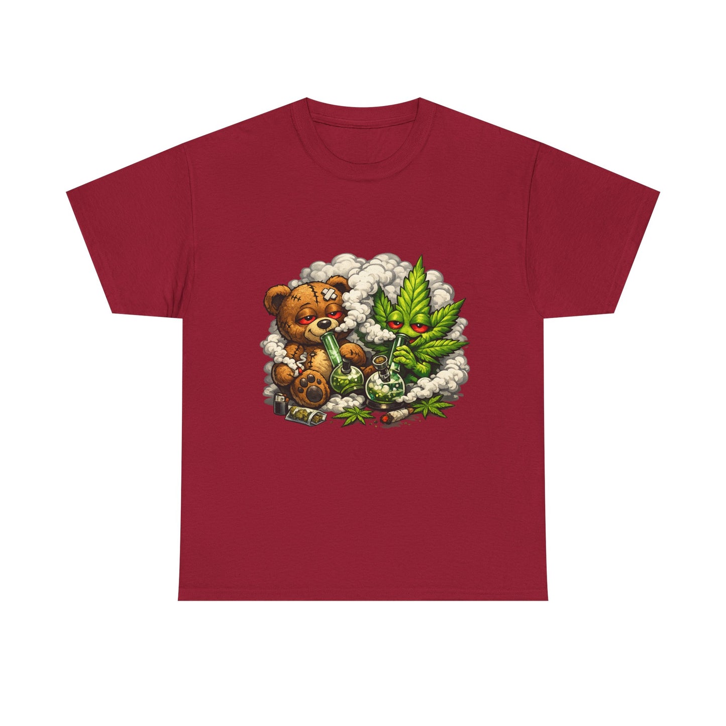 Teddy Bear and Cannabis Leaf T-Shirt | Cute Stoner Graphic Tee