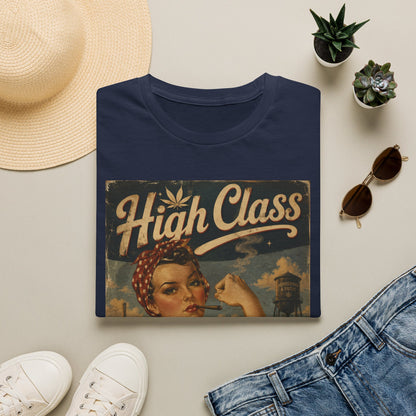 High Class Rosie the Riveter T-Shirt | Retro Feminist Vintage Artwork