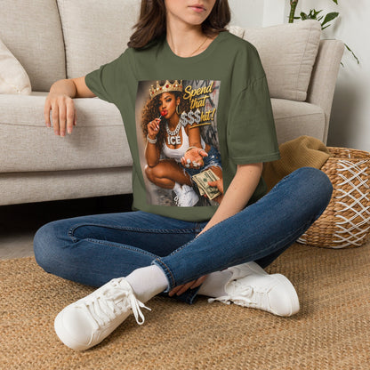 Spend That $Hit! T-Shirt | Queen Crown Graphic, Money Bling Design