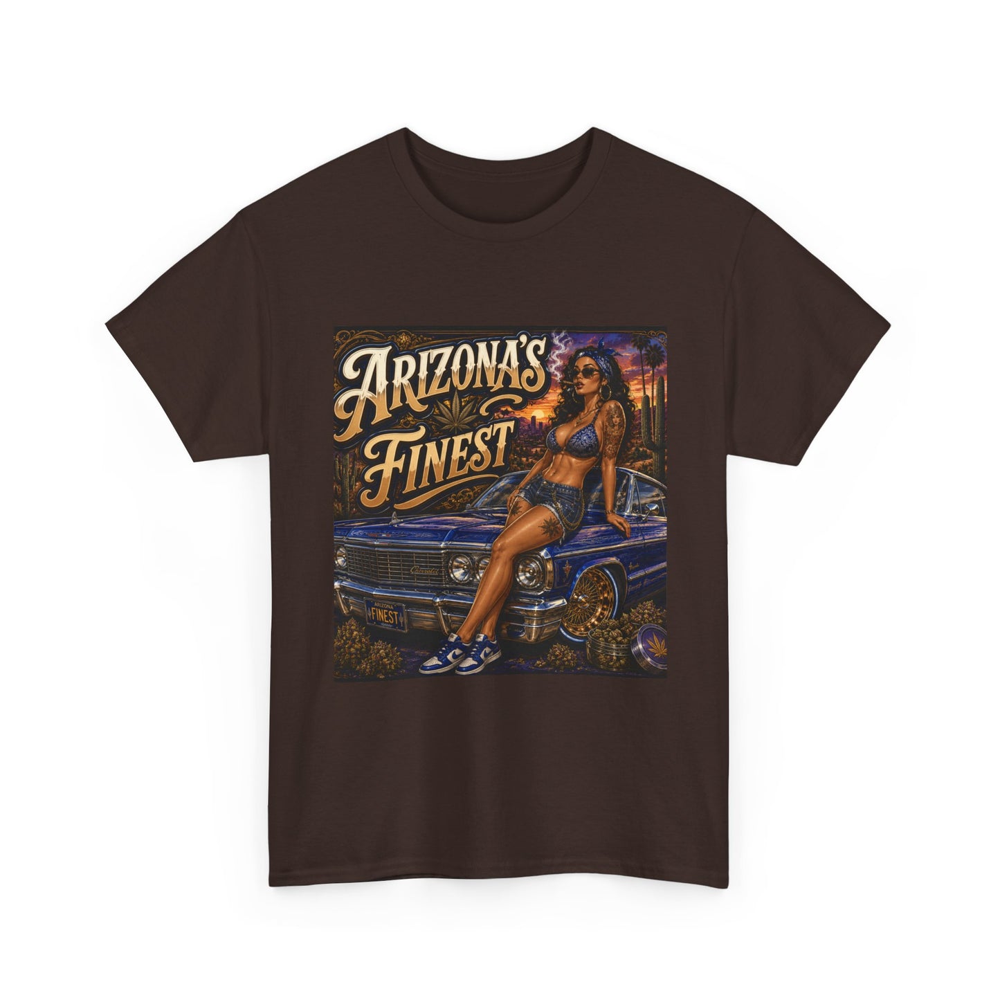 Arizona's Finest Pinup Car Tee | Lowrider, Retro Desert Vibe