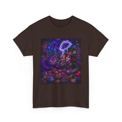 We're all high here Tee | Psychedelic Alice in Wonderland Art