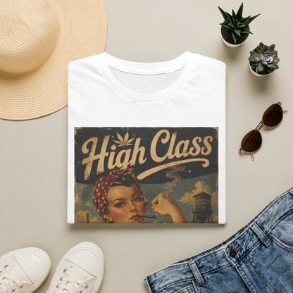 High Class Rosie the Riveter T-Shirt | Retro Feminist Vintage Artwork