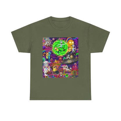 Rick and Morty Portal Collage T-Shirt | Sci-Fi Cartoon Pop Art Tee