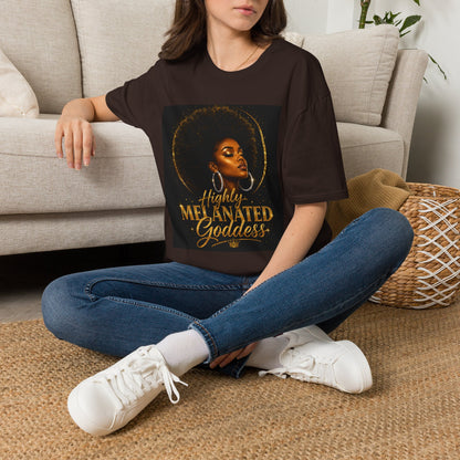 Melanated Goddess T-Shirt | Afrocentric Black Woman Art