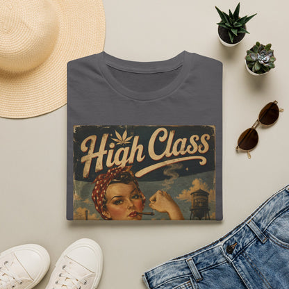 High Class Rosie the Riveter T-Shirt | Retro Feminist Vintage Artwork
