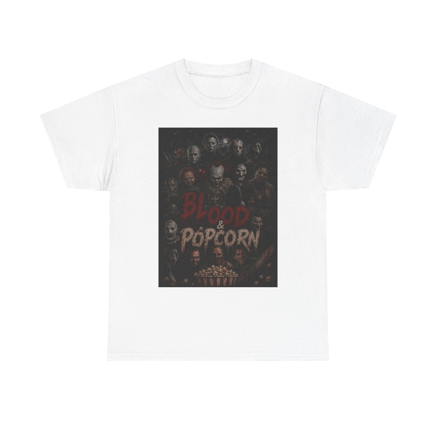 Blood & Popcorn Horror T-Shirt | Movie Night Thriller Tee