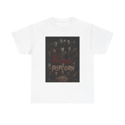Blood & Popcorn Horror T-Shirt | Movie Night Thriller Tee